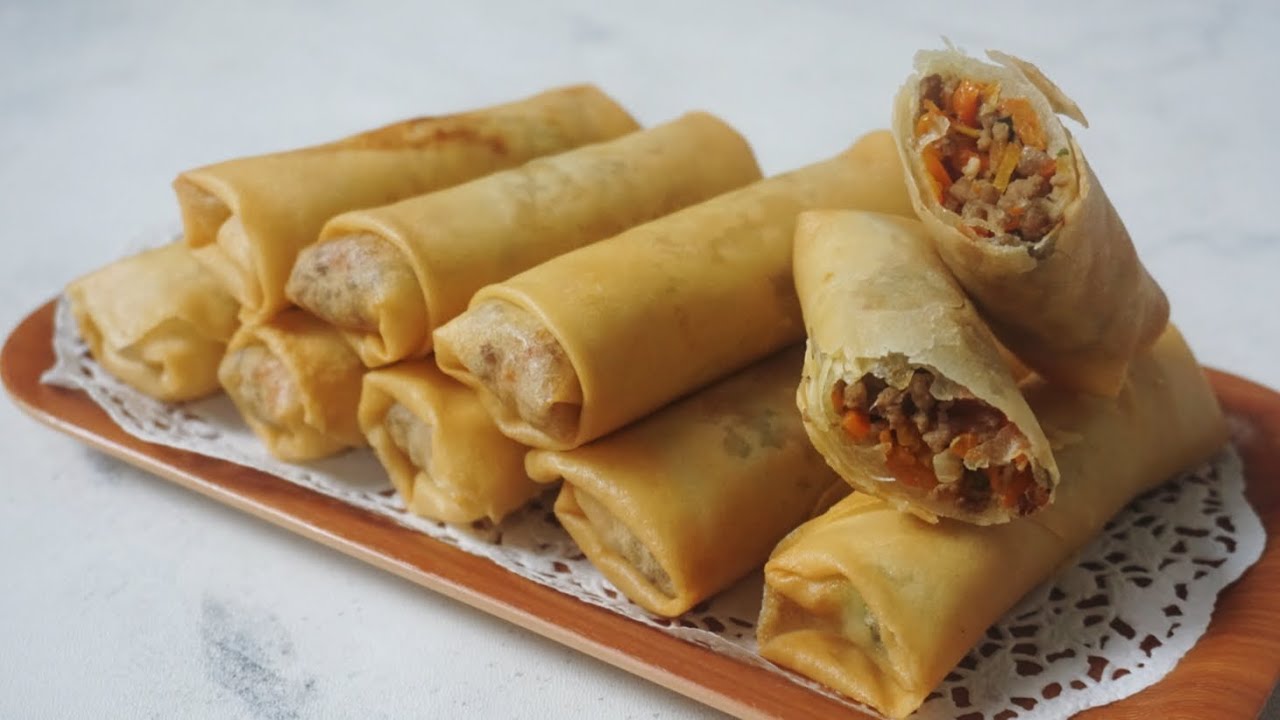 LUMPIA ISI DAGING - Ternyata buatnya mudah dan cepat - Korean beef spring roll