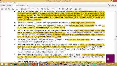 7. Auto Reclosure 1 ( GE-L90)