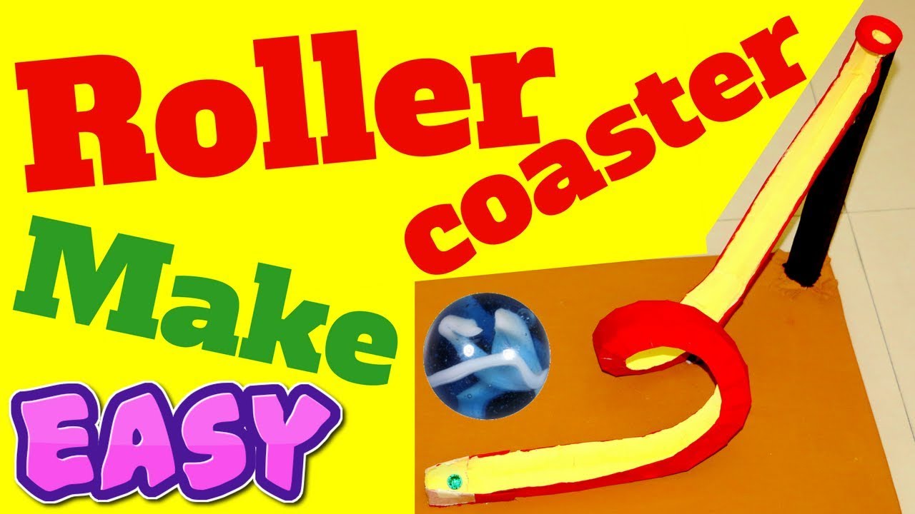 How To Make Marble Roller Coaster Model Science Project Easy Template Ho Paper Roller Coaster Coaster Projects Roller