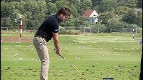 Robert Rock golf swing -  Driver, down-the-line view (August 2014).