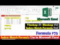 Day 73 Index Match Formula in Excel | Index Match Formula Use in Excel | Index Match Function Excel