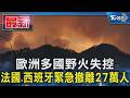 歐洲多國野火失控 法國.西班牙緊急撤離27萬人｜TVBS新聞 @TVBSNEWS01