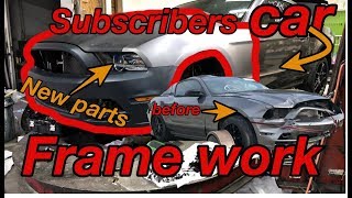 Rebuilding a subscribers wrecked ford mustang part 1