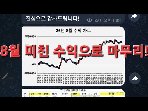 9월 1일 화요일 / 9월도 미친 수익으로 보답하겠습니다.