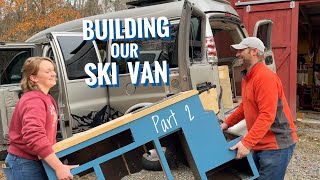 Ski Van Basecamp Build Pt.2 | Heating, Power &amp; Storage Setup