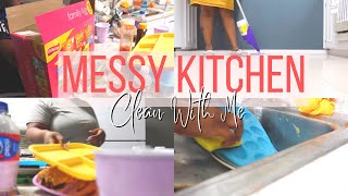 MESSY KITCHEN Cleaning Motivation 2022 | SAHM Realistic Cleaning | CleanItLikeFe