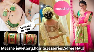 MEESHO HAUL | Festive Shopping | Saree Lehenga / Bangles /Jewellery /hair accessory Priyanka yadav