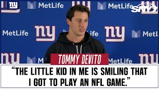 Giants' Tommy Devito on stepping in for injured Tyrod Taylor in loss against Jets | SNY