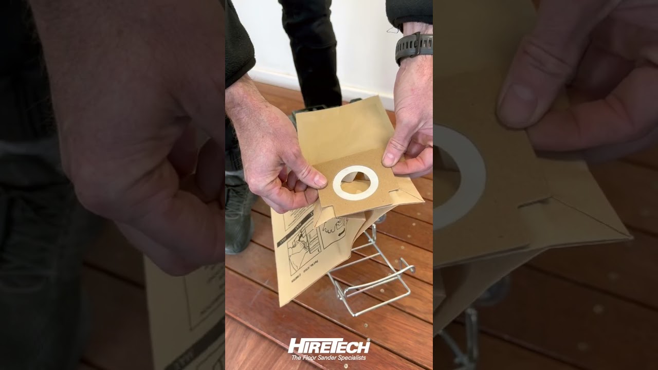 How to fit paper dust bags to the Hiretech HT7 Edge Floor Sander