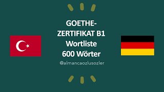 600 Wörter B1 Deutsch- Goethe Zertifikat B1 Wortliste- B1 Almanca Kelime Listesi