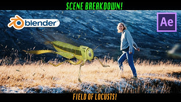 Blender 3d scene/compositing breakdown: Field of Locusts shot #1