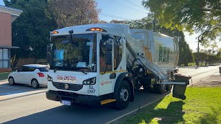 Belmont evening garbage with the brand new trucks (SL095 SL097)