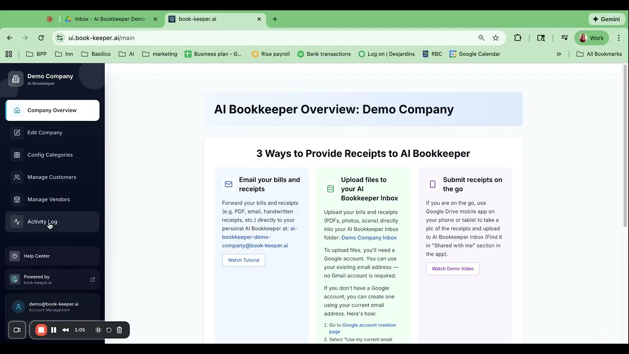 Receipts automatically processed and entered into QuickBooks by book keeper ai