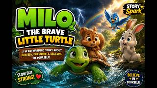 Milo the Brave Turtle 🐢 | Never Give Up! | Kids Moral Story #StorySpark #lifelessons #MiloTheTurtle