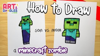 How To Draw Minecraft Zombie Cartoon