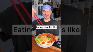 What is the BEST way to eat NOODLES?😏🍜❤️normal,asocial,5 min crafts, mom, or dad?😎| CHEFKOUDY