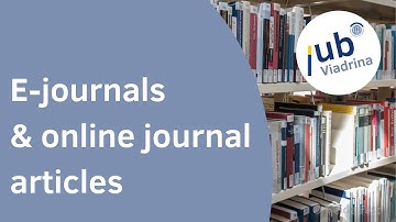 How to find e-journals and online journal articles?