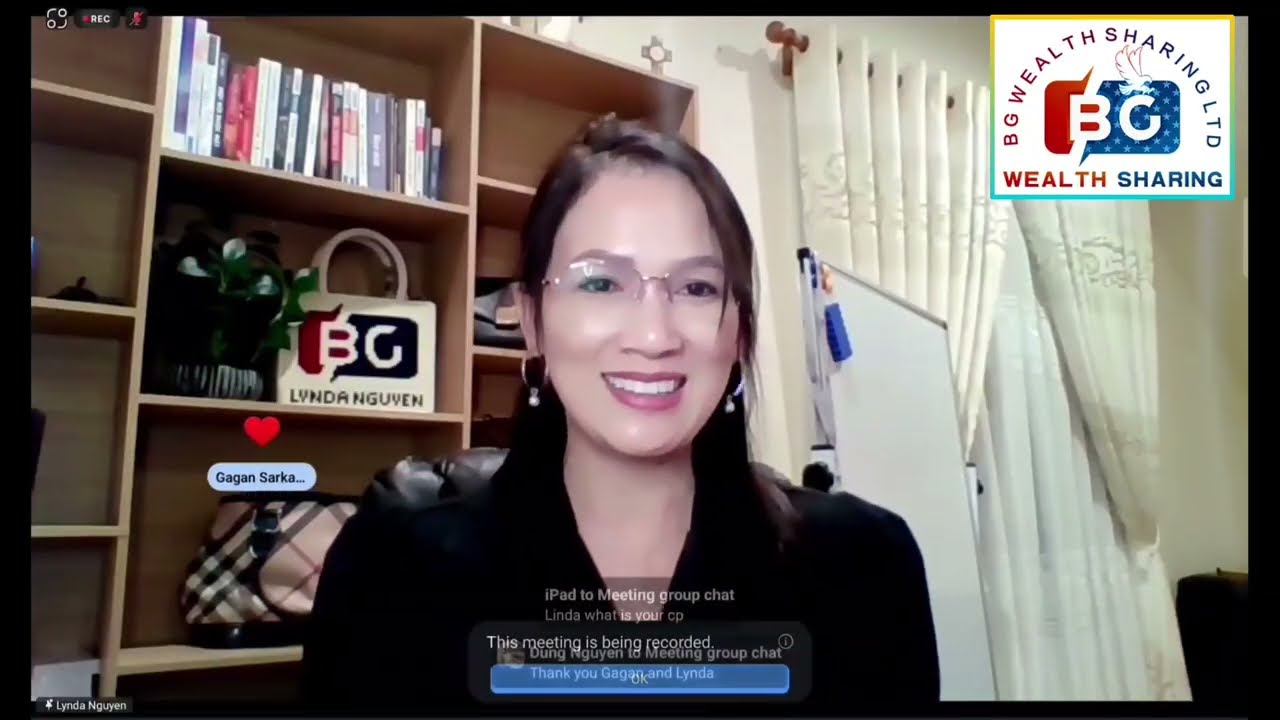 BG wealth sharing - Lynda, Gagan in the zoom - BG family 