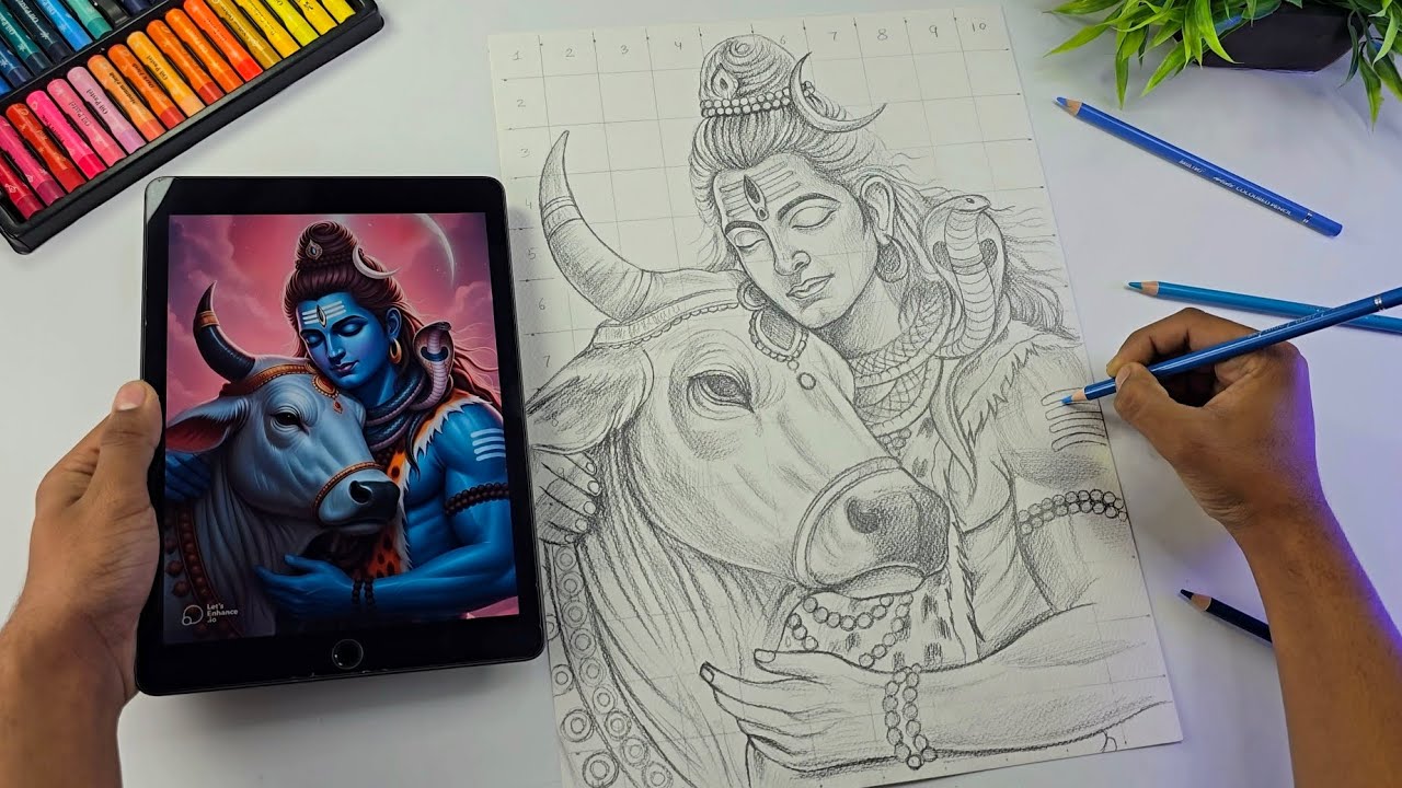 How To Draw Lord Shiva Drawing, Step By Step Shivratri Drawing (Outline Tutorial)