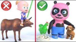 Bébé panda gambadant avec des animaux à la ferme | Dessin anime français pour enfants screenshot 1