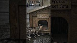 ✅ Stray Cat Finds Shelter in the Rain 🐾 | Building a Safe Home for Street Cats ❤️