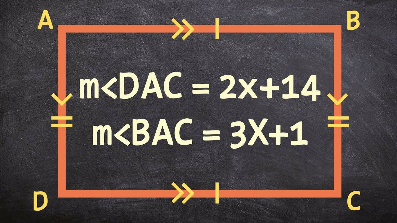 Using the properties of a rectangle to find the missing value of an ...