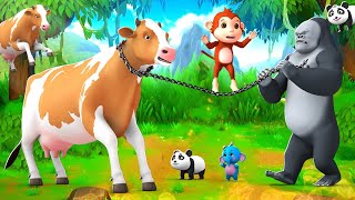 King Kong vs Giant Cow 🐄 - Funny Animals Fights | Animal Kingdom 2024