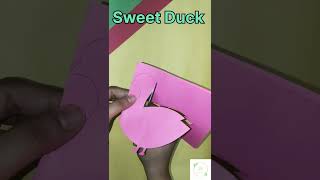 Paper Duck with heart cutting  #shorts #shortviral #youtubeshorts #viral #origami #trending #easy