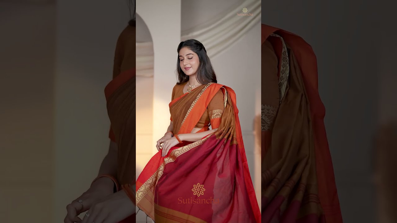 The Weaver's Touch: Pure Bengal Cotton Saree with Timeless Appeal 
