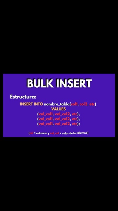BULK INSERT en SQL - YouTube