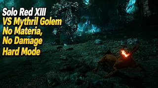 FF VII Rebirth: Solo Red XIII VS Mythril Golem - No Materia, No Damage Hard Mode
