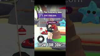 ?FREE EVIL UNICORN AND MORE JOIN ADOPT ME GIVEAWAY 30k SUBS SPECIAL