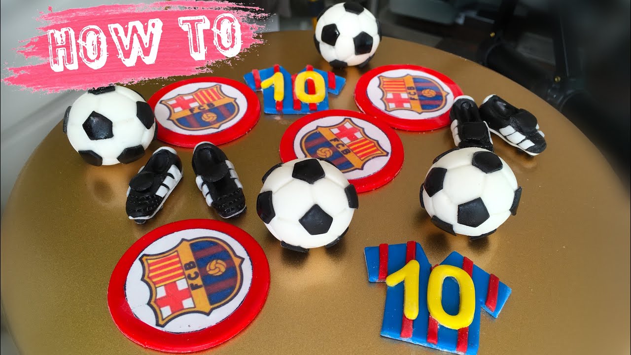 FC BARCELONA FOOTBALL CUPCAKE TOPPERS| RAINY DAY MAKING FONDANT DECORATIONS | HAPPY MOTHERS DAY 2021