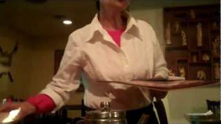Happy waitress "No Orange Chicken"