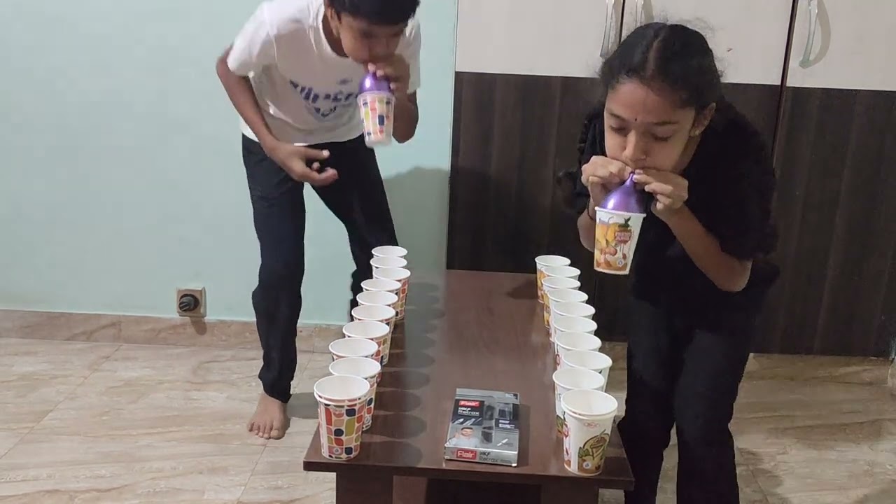 Balloon and glass challenge 