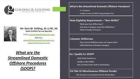 Streamlined Domestic Offshore Procedures: 2020 IRS SDOP for U.S. Residents