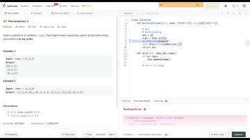 Leetcode 47 Permutations II - Python
