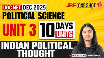 UGC NET Political Science Unit 3 | Indian Political Thought UGC NET By Kiran Mam | UGC NET Dec 2025