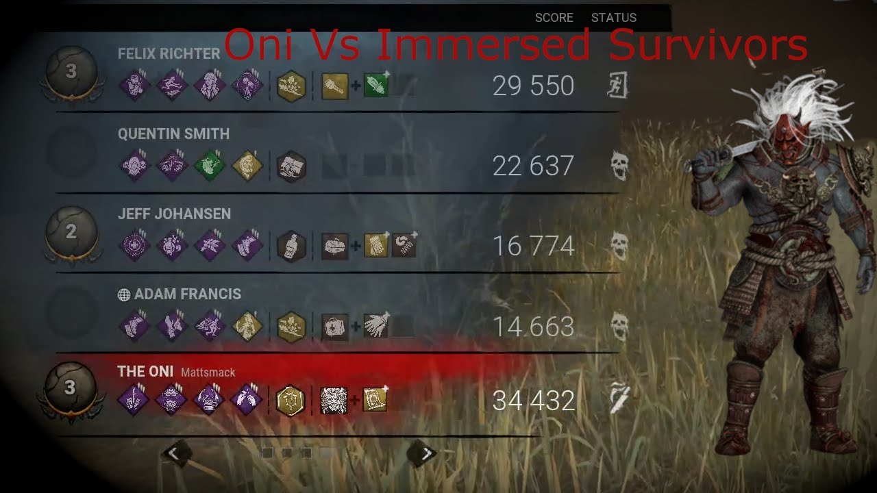 Oni Vs Immersed Survivors Made For A Long Game | Dead By Daylight - YouTube