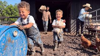Farm life with Twin Boys ( animals escaped) Farm life with Twin Boys ( animals escaped)