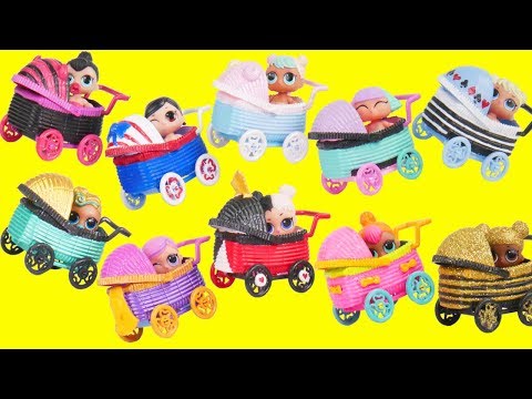 LOL Surprise Dolls Custom Stroller Store with Lils Sister Fuzzy Pets | Toy Egg Videos