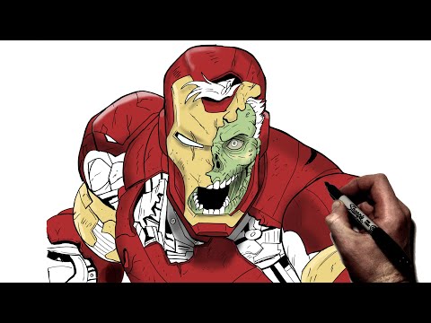 How To Draw Zombie Iron Man | Step By Step | Marvel - YouTube
