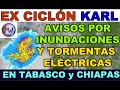 EL CICLÓN KARL deja de ser CICLÓN CON TORMENTAS ELÉCTRICAS MUY INTENSAS