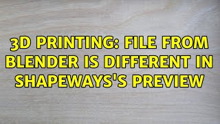 3D Printing: File from Blender is different in Shapeways&#39;s preview (2 Solutions!!)