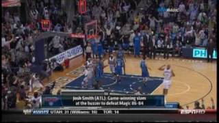 Josh Smith Tip-In Slam Dunk FOR THE WIN at the buZzer!