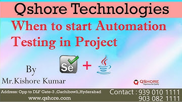 Selenium Training | When To Start Automation Testing in Project