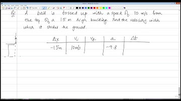 Motion with Constant Acceleration - Problem 5 - Free Fall