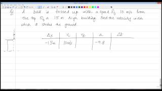 Motion with Constant Acceleration - Problem 5 - Free Fall