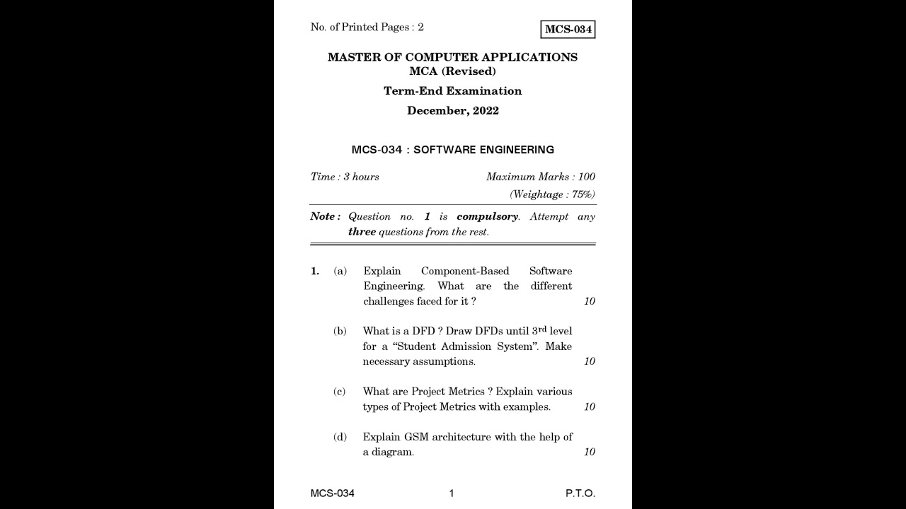 MCS - 034   December 2022 Question Paper