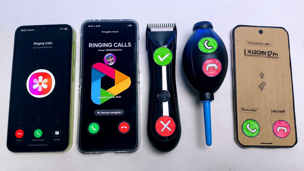 Galaxy a15 vs Galaxy flip vs Hair Clipper vs Blower Phone vs Xiaomi 17 incoming call